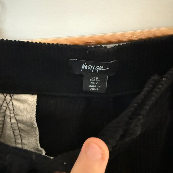 NastyGal Corduroy High Waisted Flared Star Bum Pants Sz 2 - Picture 4 of 5